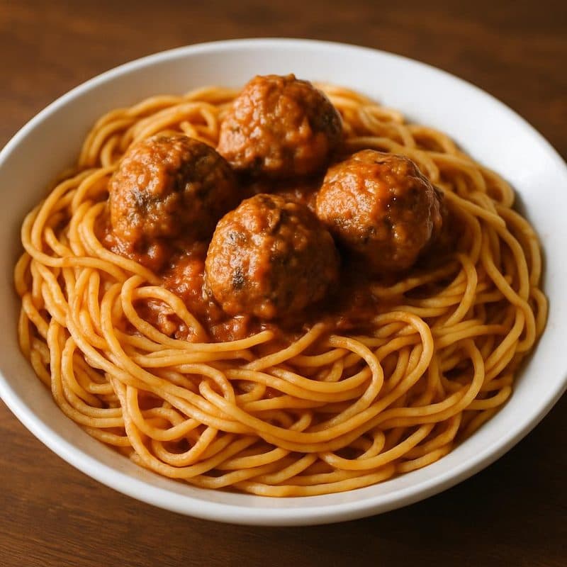 Pasta con albóndigas