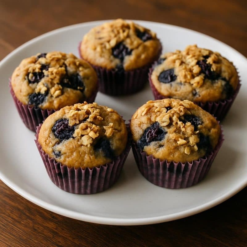 Cupcakes de avena con arándano