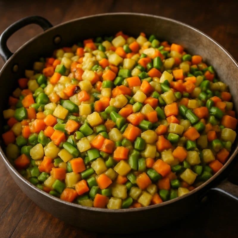 Picadillo zanahoria y vainica