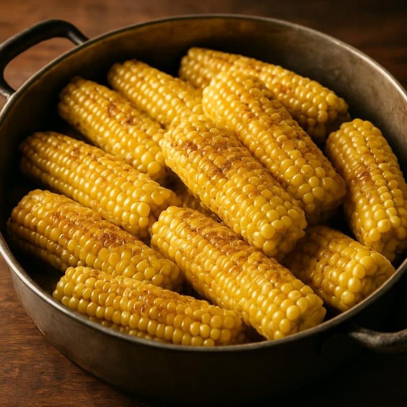 Elotes hervidos con mantequilla y especies