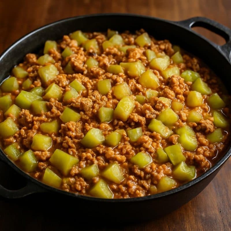 Chayote con carne molida