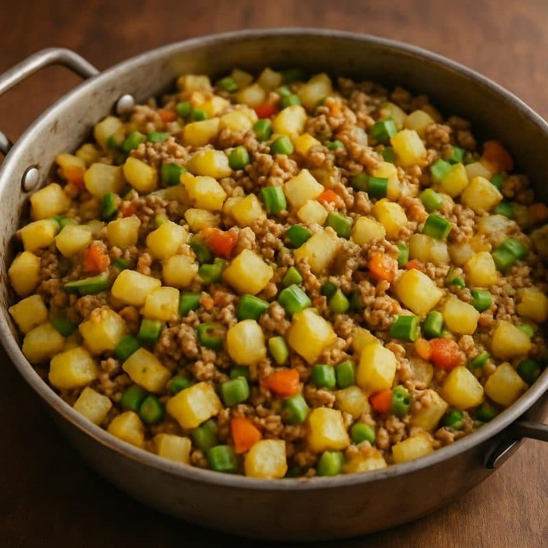 Picadillo de papa con carne