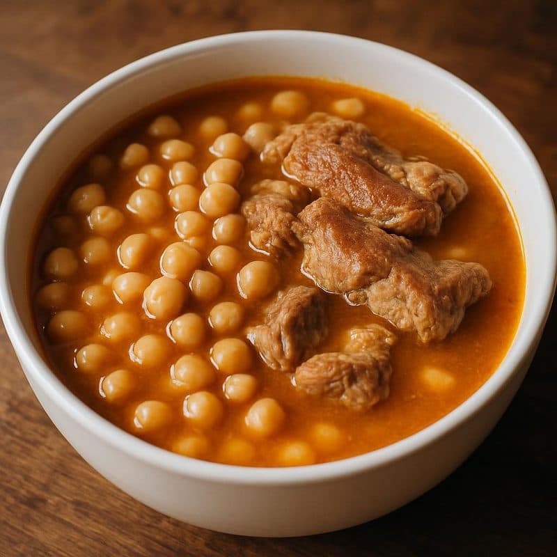 Sopa de garbanzos con cerdo