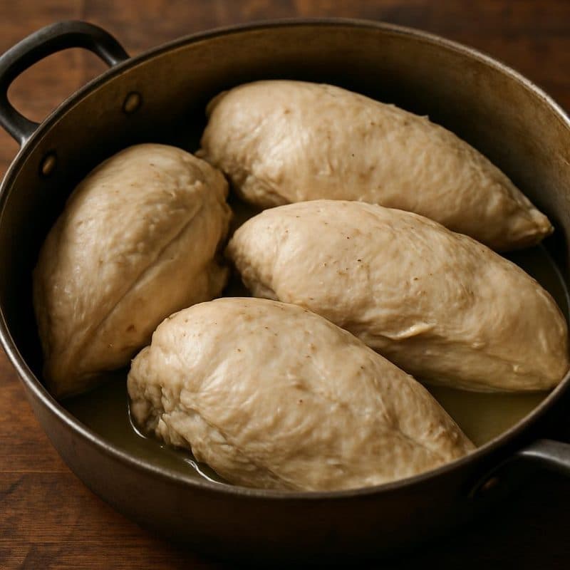 Pechuga de pollo hervida sin salsa