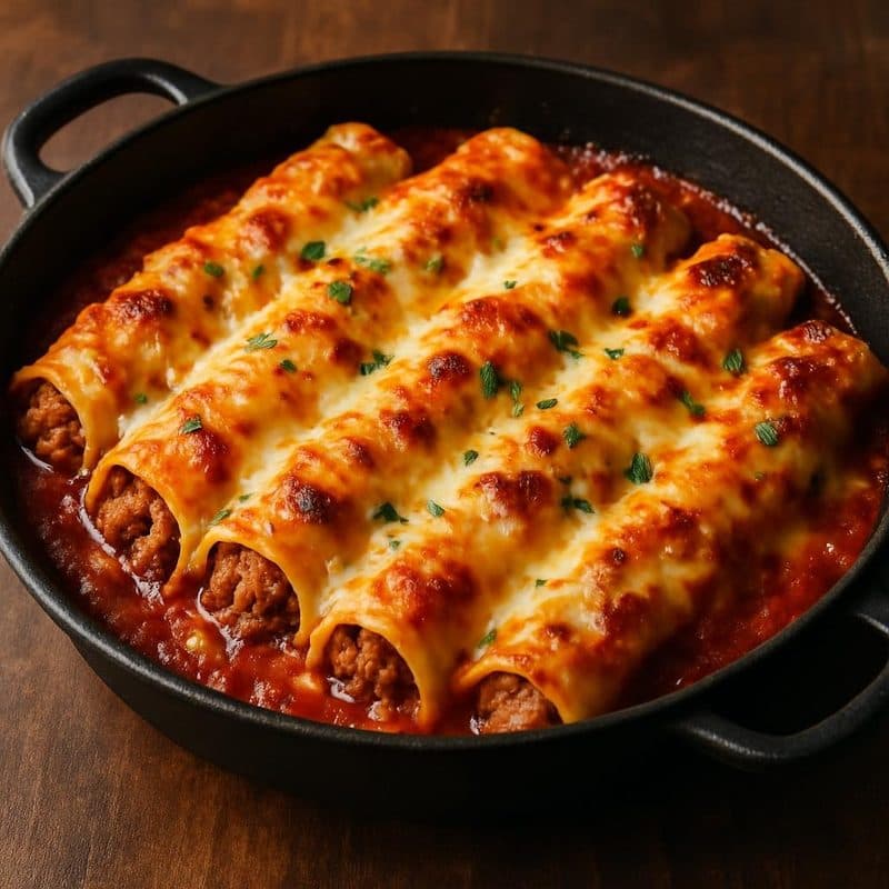 Canelones con carne molida